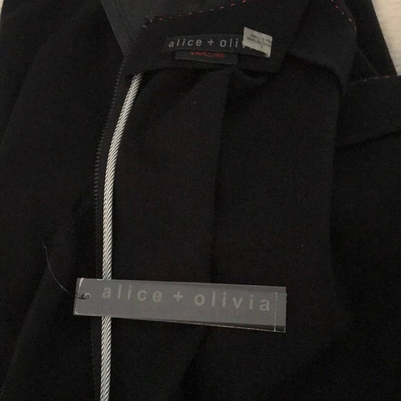 ALICE + OLIVIA GRACIE LEATHER-SLEEVE DRESS NWT - Picture 6 of 8